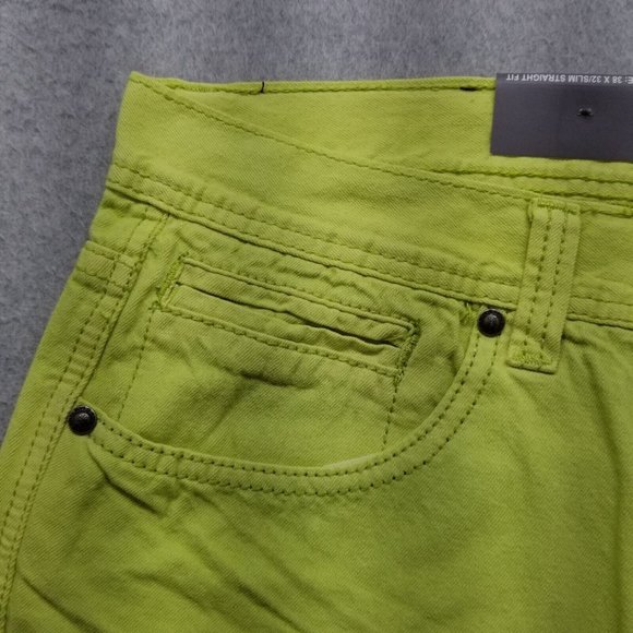 Royal Blue Shorts Mens 38 Neon Yellow Chino Pockets Casual Cotton Outdoor - Picture 4 of 9